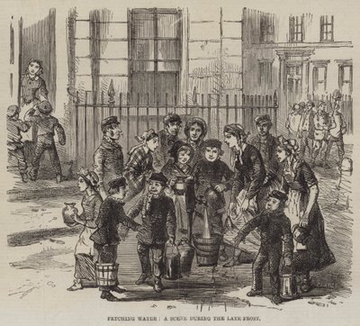 Fetching Water, a Scene during the late Frost by English School