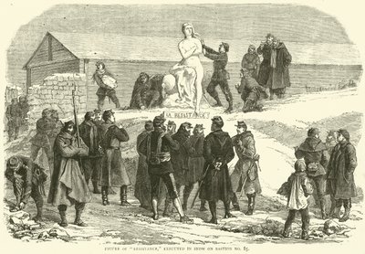 Figure of Resistance, Executed in Snow on Bastion No 85, December 1870 by English School