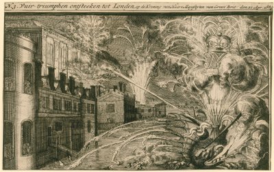 Fireworks for the Coronation of William and Mary by English School