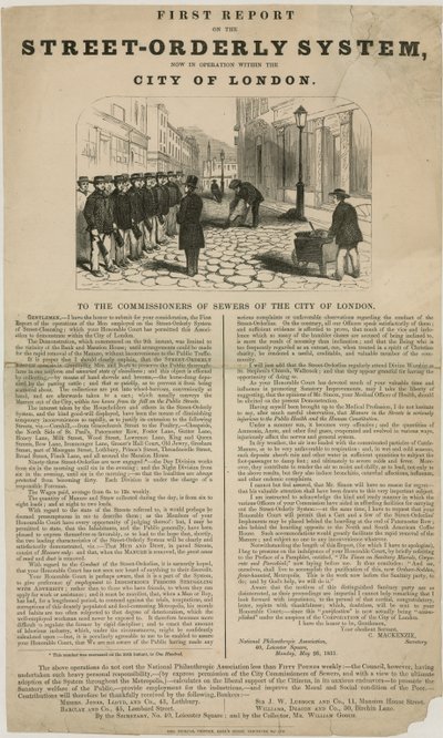 First Report on the Street Orderly System in the City of London by English School