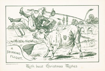 Fisherman thrown by Bull by English School