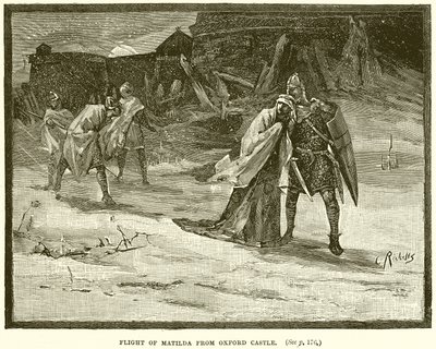 Flight of Matilda from Oxford Castle by English School