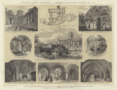 Fountains Abbey, Yorkshire, a Cistercian Monastery Founded AD 1132 by English School