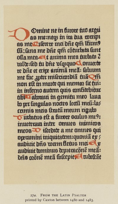 From the Latin Psalter printed by Caxton between 1480 and 1483 by English School