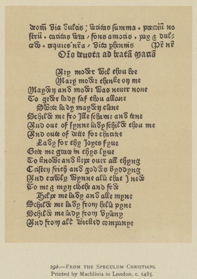 From the Speculum Christiani, printed by Machlinia in London, c.1485 by English School