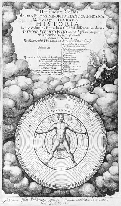Frontispiece of Utriusque Cosmi Historia by Robert Fludd volume I, published by Oppenheim 1617 by English School
