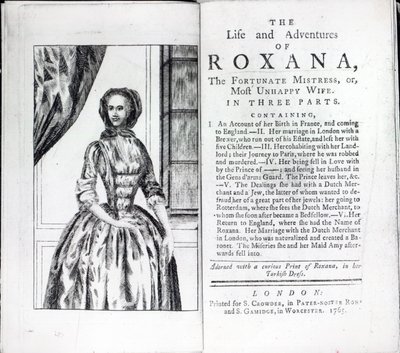 Frontispiece to Roxana, The Fortunate Mistress by Daniel Defoe by English School
