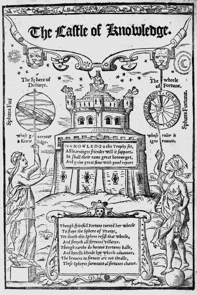 Frontispiece to The Castle of Knowledge by Robert Recorde by English School