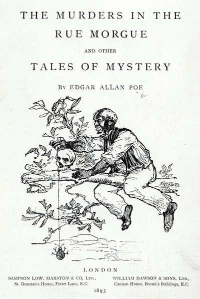 Frontispiece to The Murders in the Rue Morgue and other Tales of Mystery by Edgar Allan Poe by English School