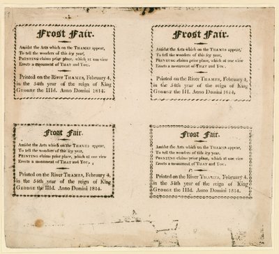 Frost Fair of 1814: Souvenirs Printed on the Ice by English School