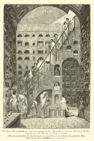 Funeral Solemnities in the Columbarium of the House of Julius Caesar at the Porta Capena in Rome by English School
