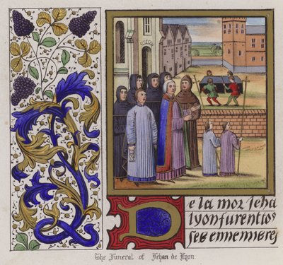 Funeral of Jehan De Lyon by English School