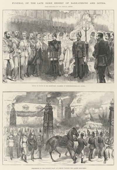 Funeral of the Late Duke Ernest of Saxe-Coburg and Gotha by English School