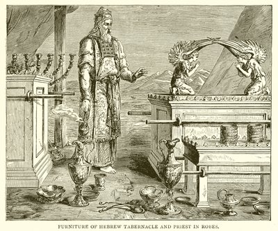Furniture of Hebrew Tabernacle and Priest in Robes by English School