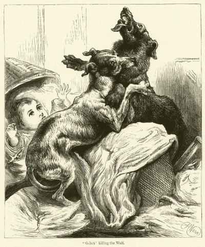Gelert Killing the Wolf by English School