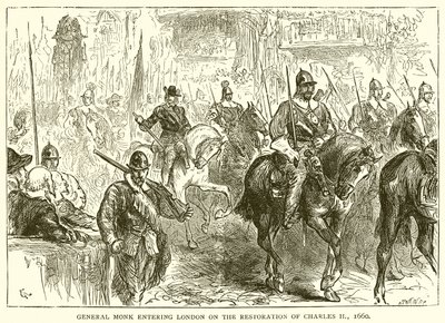 General Monk entering London on the Restoration of Charles II, 1660 by English School