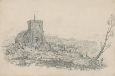 General View of a Church and Graveyard in Brighton by English School