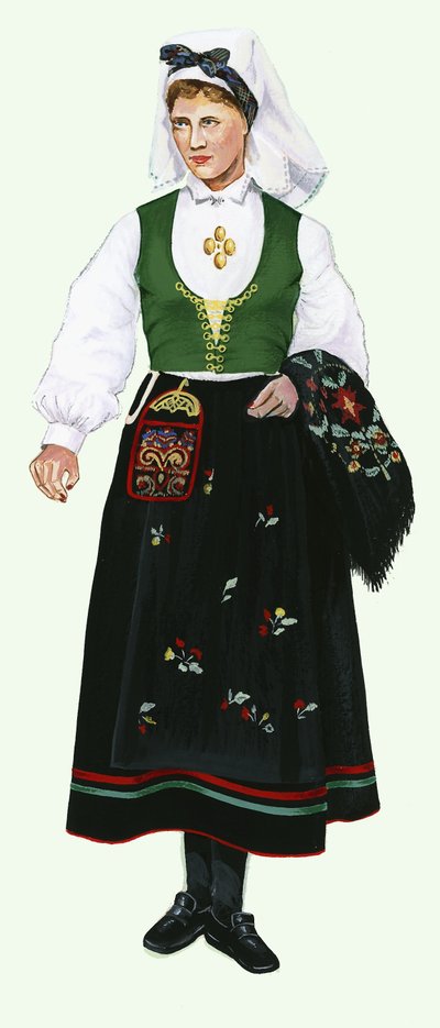 Girl in native costume by English School
