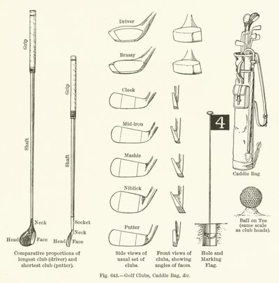 Golf Clubs, Caddie Bag, etc by English School