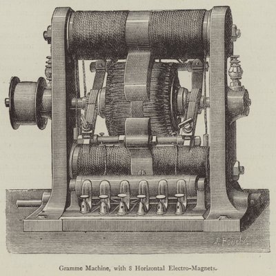 Gramme Machine, with 8 Horizontal Electro-Magnets by English School
