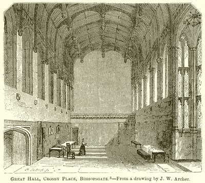 Great Hall, Crosby Place, Bishopsgate by English School