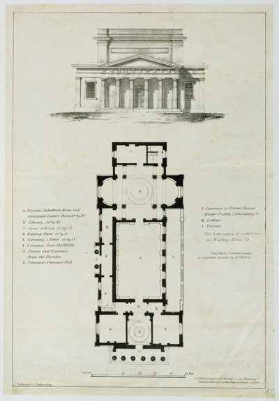 Ground Plan of the Lower Assembly Rooms, Bath, engraved by Charles Hullmandel by English School