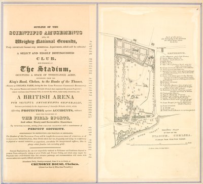 Ground Plan and Outline of Amusements at The Stadium, Chelsea by English School