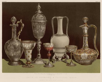 Group of Engraved and Coloured Glass by English School