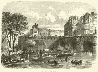 Gun-Boats on the Seine, November 1870 by English School