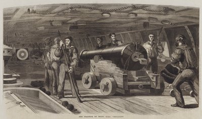 Gun Practice on Board HMS "Brilliant" by English School