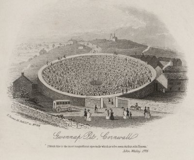Gwennap Pit, Cornwall, where John Wesley preached on numerous occasions between 1762 and 1789 (engraving) by English School