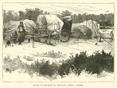 Gypsy Encampment on Mitcham Common, Surrey by English School