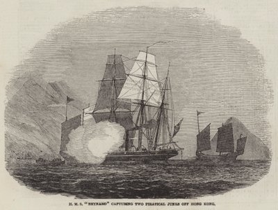 HMS "Reynard" capturing Two Piratical Junks off Hong Kong by English School
