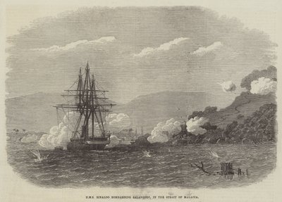 HMS Rinaldo bombarding Salangore, in the Strait of Malacca by English School