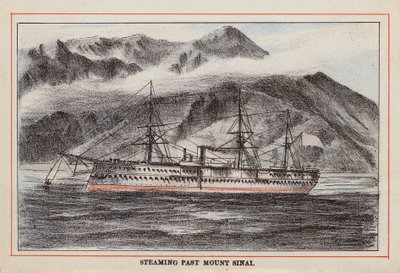 HM Indian Troop-Ship: Steaming Past Mount Sinai by English School