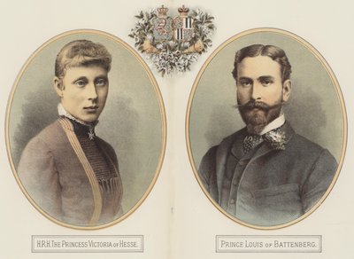 HRH the Princess Victoria of Hesse and Prince Louis of Battenberg by English School
