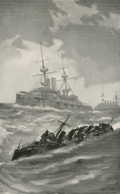 H. M. S. Mars, Terrible, and Dragon Cruising in the English Channel by English School
