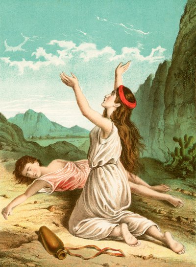 Hagar and Ishmael by English School
