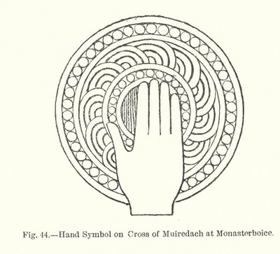 Hand Symbol on Cross of Muiredach at Monasterboice by English School