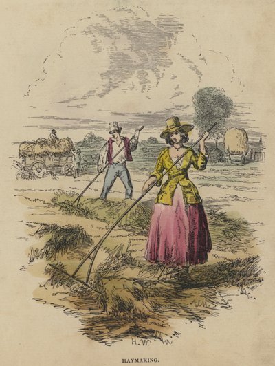 Haymaking by English School