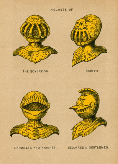 Helmets of the Sovereign, Nobles, Baronets and Knights, Esquires and Gentlemen by English School