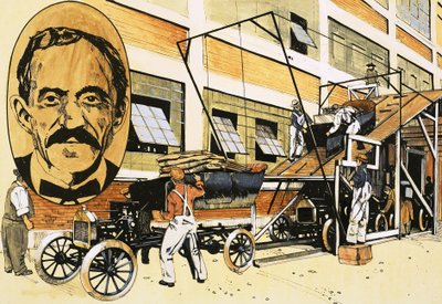 Henry Ford and His First Production Line by English School