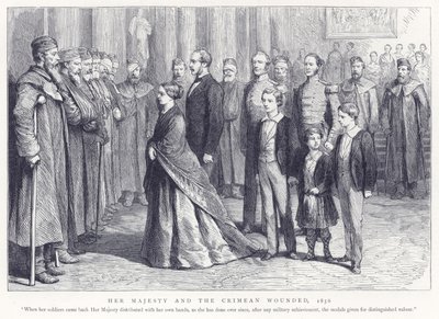 Her Majesty and the Crimean Wounded, 1856 by English School