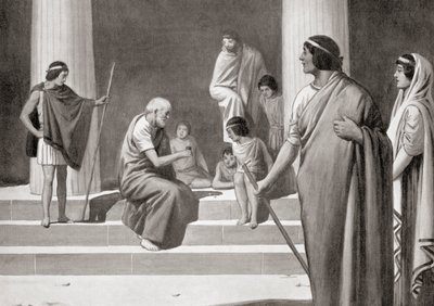 Heraclitus playing at dice with boys, from Hutchinson