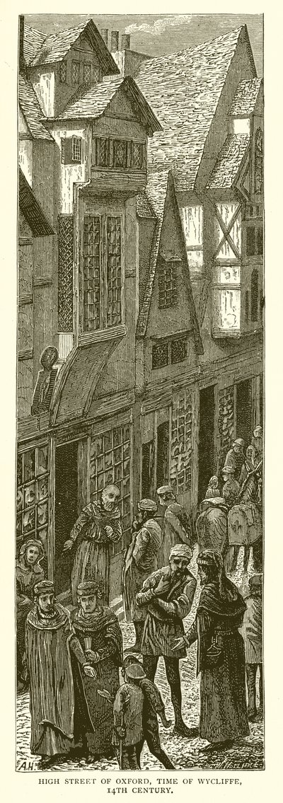 High Street of Oxford, Time of Wycliffe, 14th Century by English School