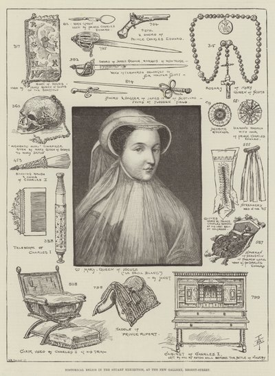Historical Relics in the Stuart Exhibition, at the New Gallery, Regent-Street by English School