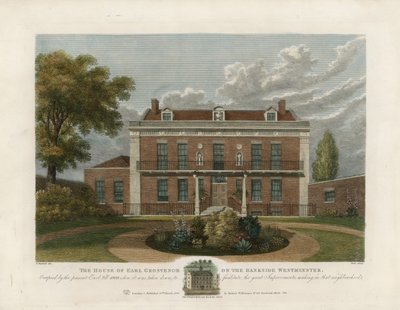House of the Earl Grosvenor on the Bankside, Westminster. Taken Down in 1809 by English School