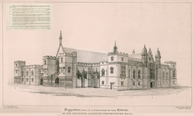 Houses of Parliament: Suggestions for the Alteration of the Exterior of the Buildings Adjoining Westminster Hall by English School