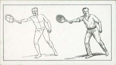 How to sketch: Figure playing tennis by English School