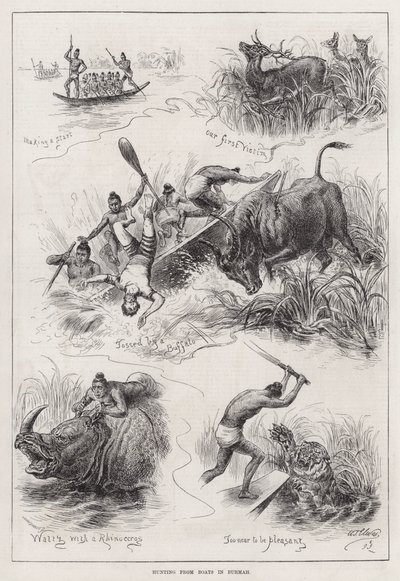 Hunting from Boats in Burmah by English School